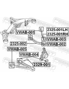 Sviras bukse FEBEST VWAB-004, 7L0505312B, 3072401, TD843W 2